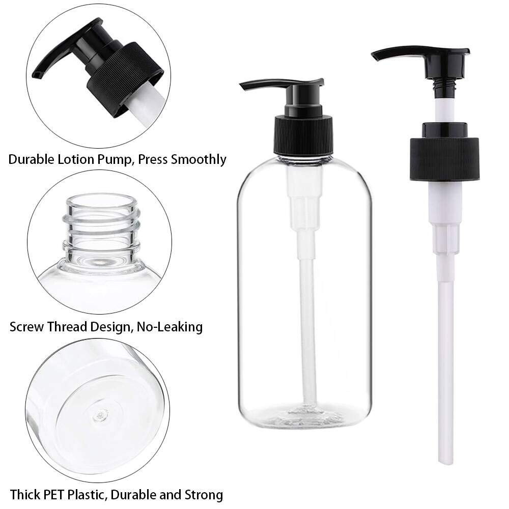 4 Pack Large Empty Refillable Pump Bottles 16.9Oz for Shampoo Conditioner Lotion