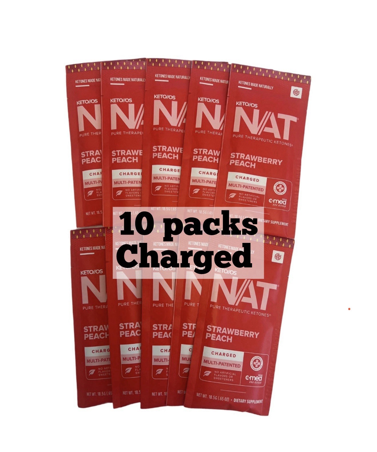 Prüvit Ketones NAT 10 Packets Charged  STRAWBERRY P/ FREE SHIPPING 03/2027