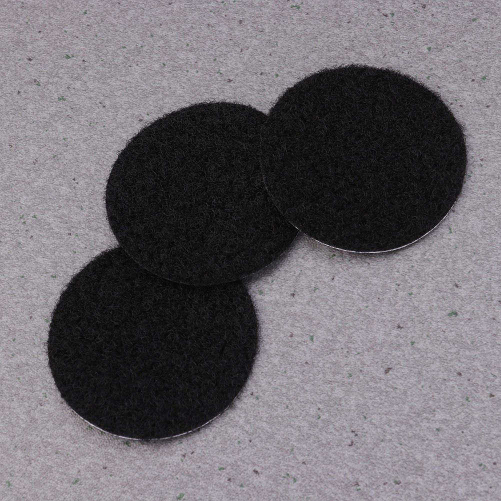 12Pcs Durable Round Hook Loop Tape Dots Self Adhesive for Mounting Black