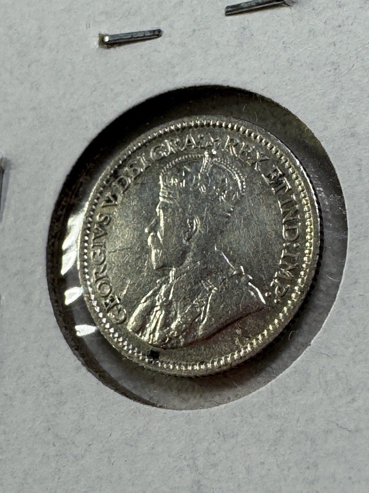 1912 Canada 5 Cents Small Silver Coin Cleaned