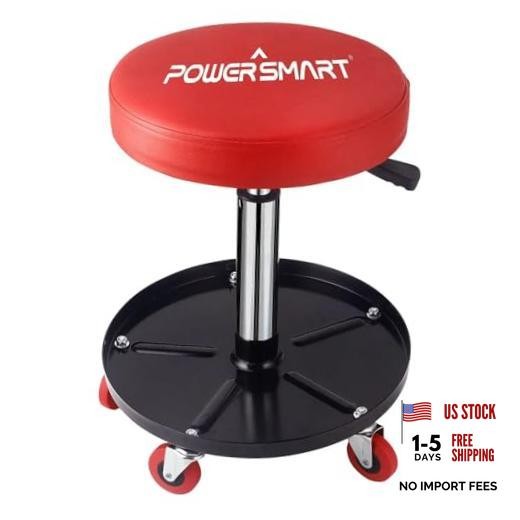 360° Rolling Mechanic Stool with Tool Tray, Adjustable 18-23 Inches, 330 lbs