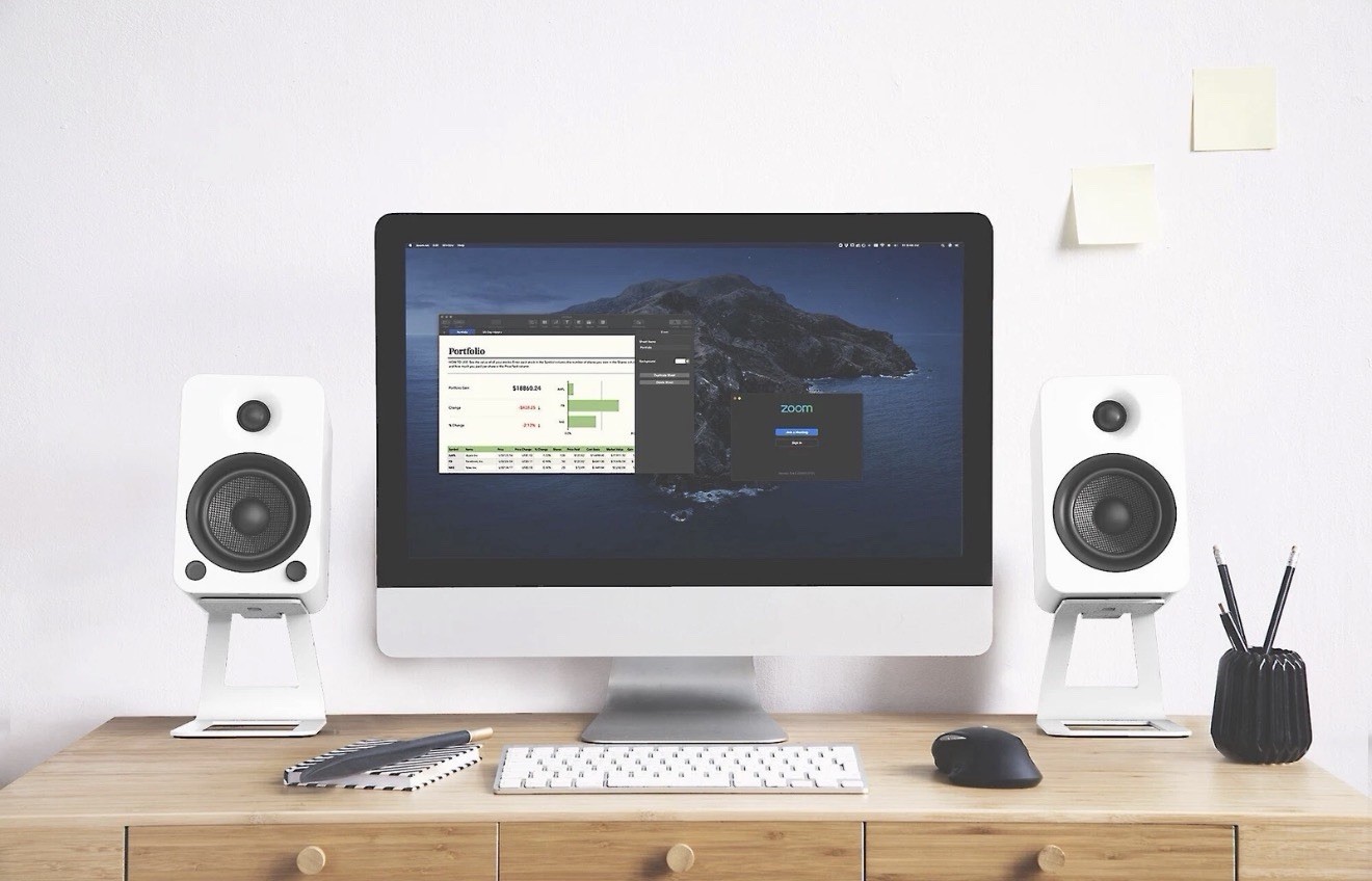 Kanto elevated desktop speaker stands (white)