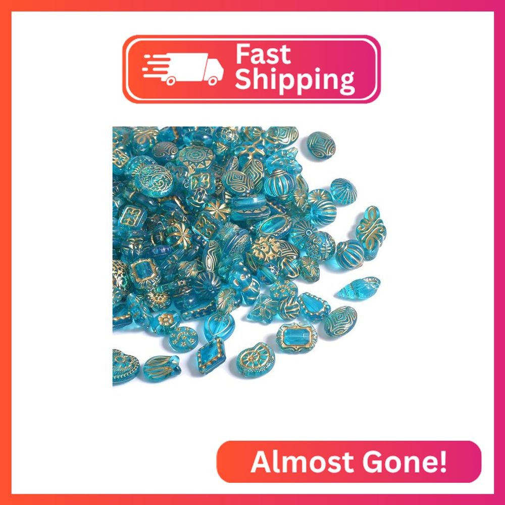 Vintage Acrylic Beads for Jewelry Making, 200+ Mixed Style Plastic Unique Beads,