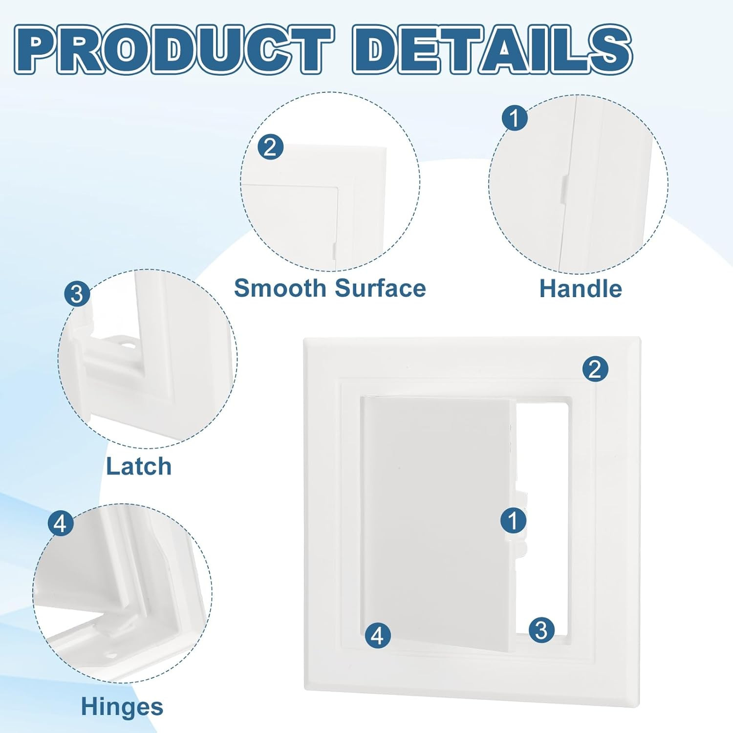 Access Panel for Drywall 4X4 Inch, 2 Set ABS Plastic Wall Hole Cover Access Door