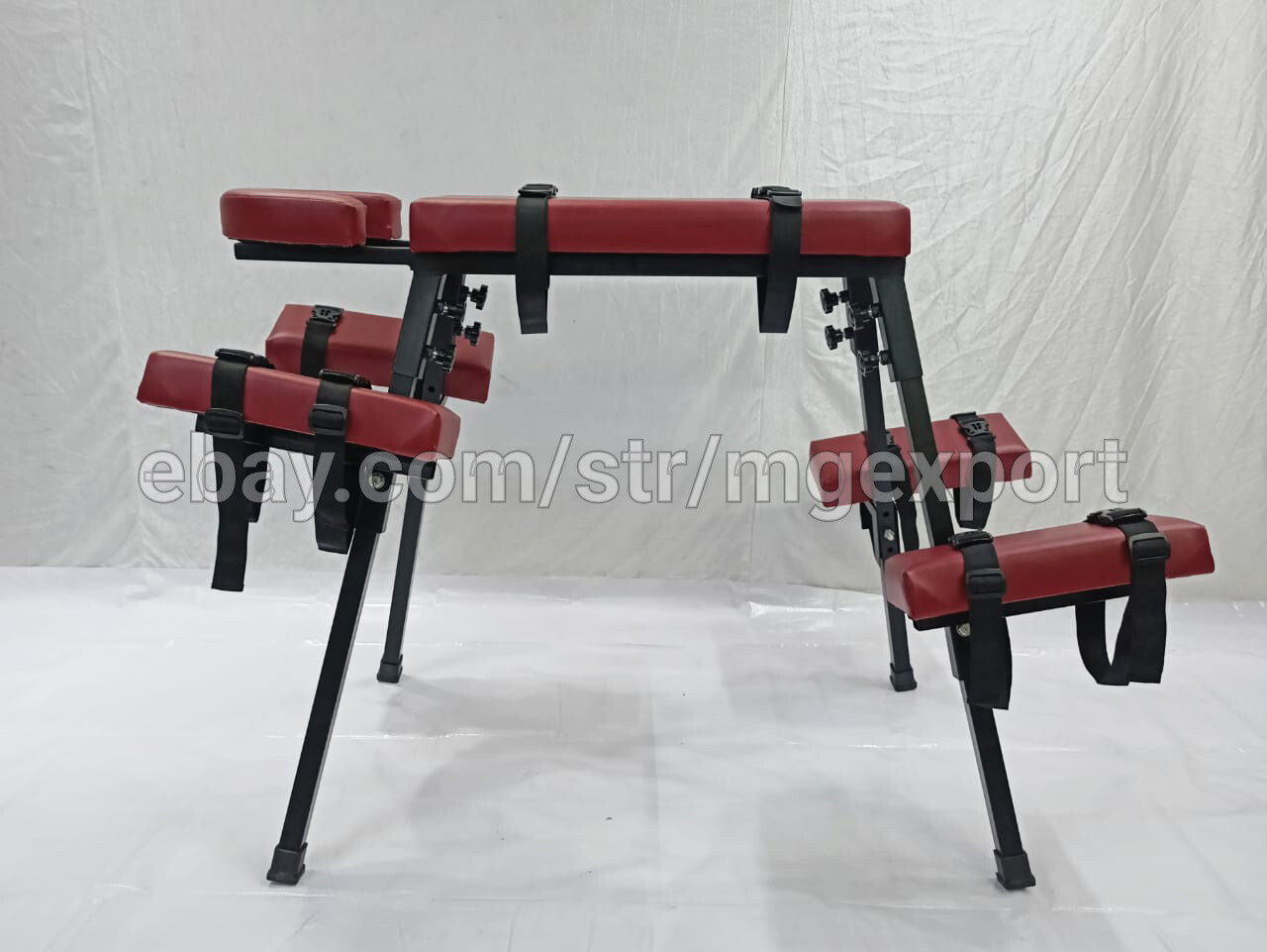 Portable Bench With Headrest Wine Color