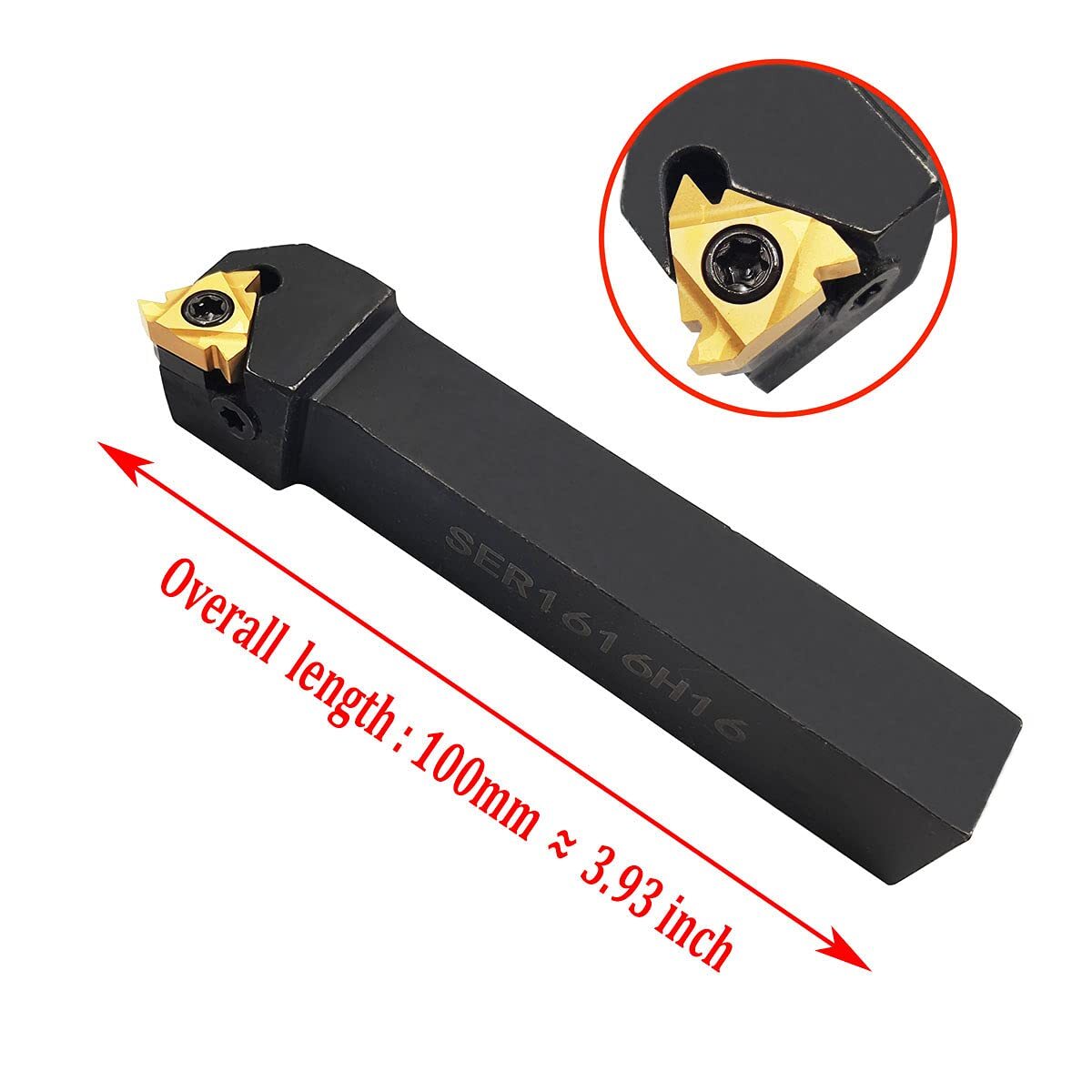 Lathe Tool Threading Insert Turning Holder SER with Indexable Insert 16ER AG60