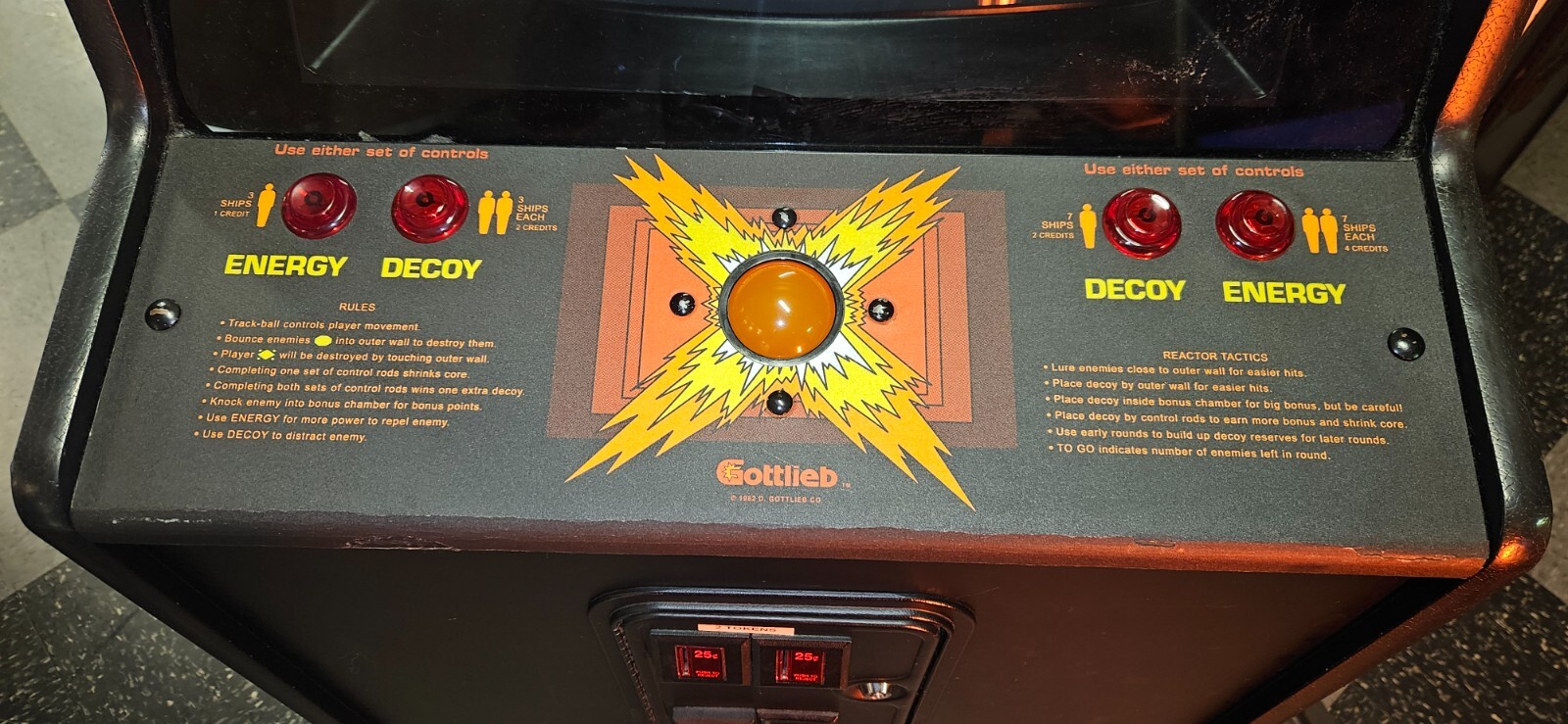 REACTOR Video Arcade Game - Gottlieb 1982 - 2552