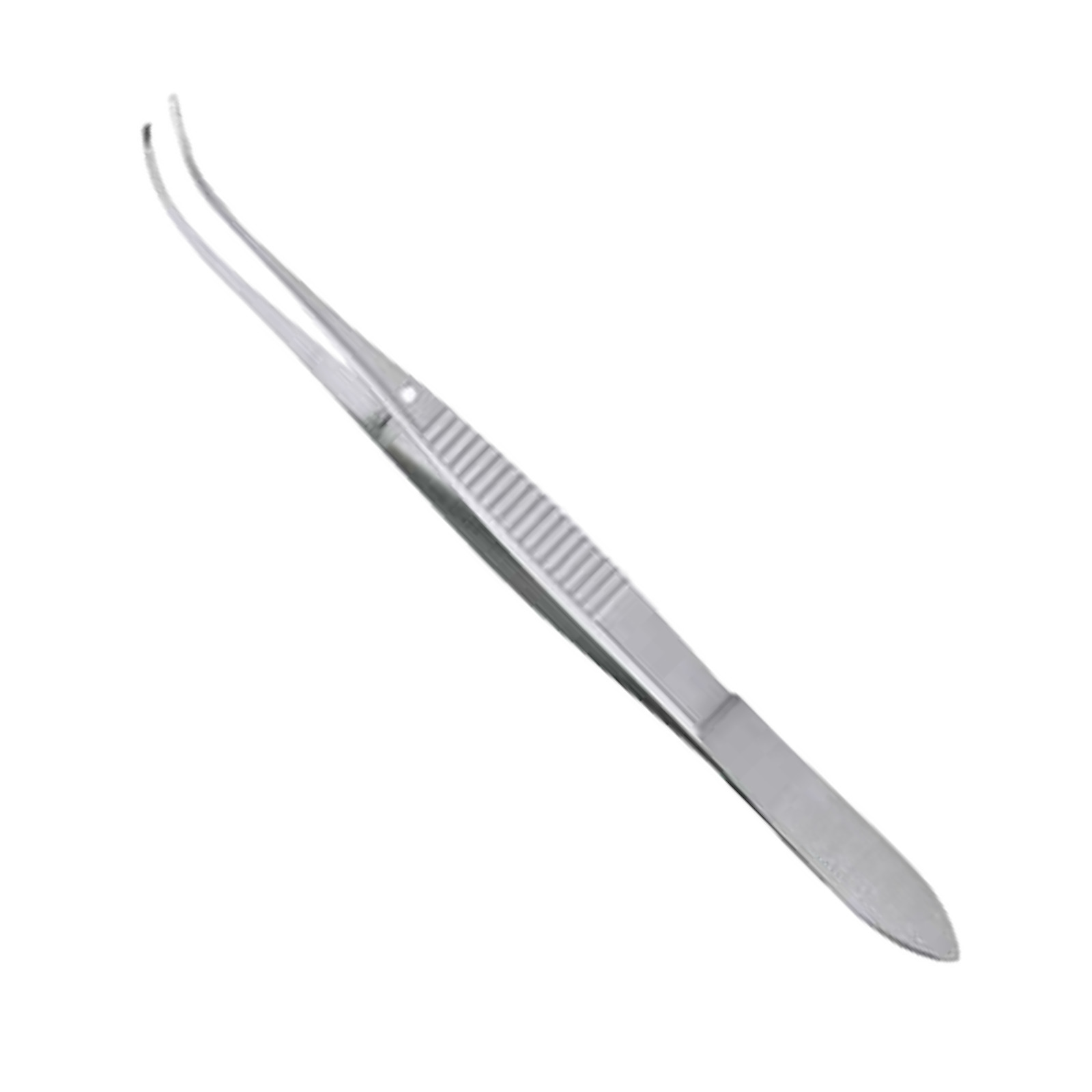 Iris Tissue Forceps, 4", Extra Delicate, Half Curve, 0.5mm wide, 1x2 T