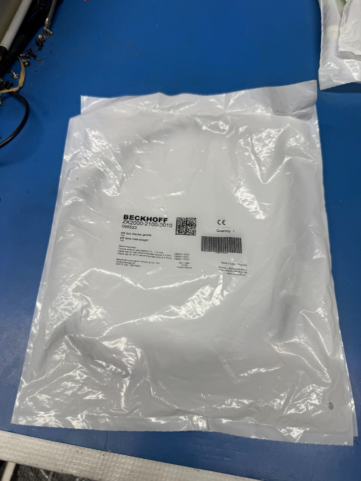 BECKHOFF ZK2000-2100-0010 Sensor Cable New
