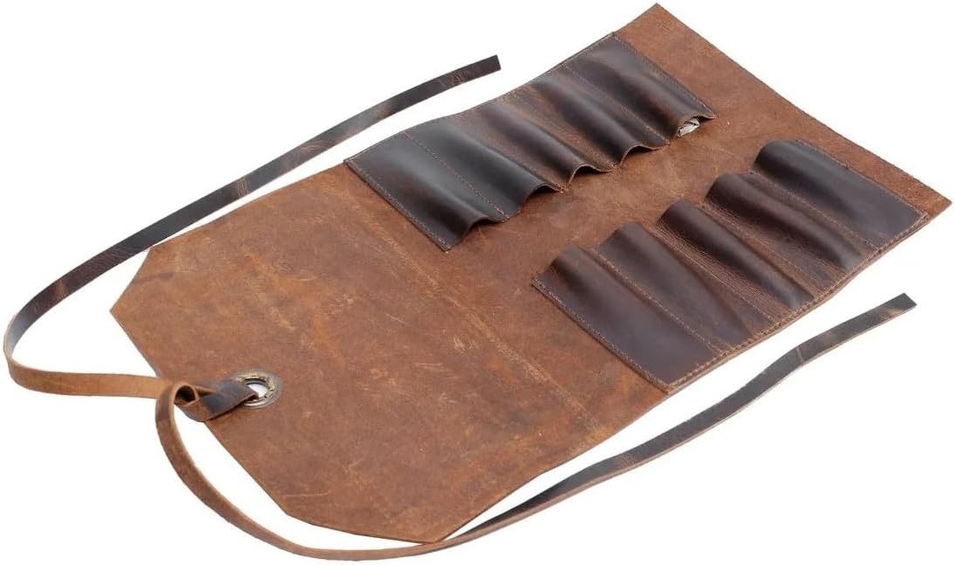 Leather Tool Roll Pouch 10 Slots - Tool Portable Carry on Pouch, Workshop Storag