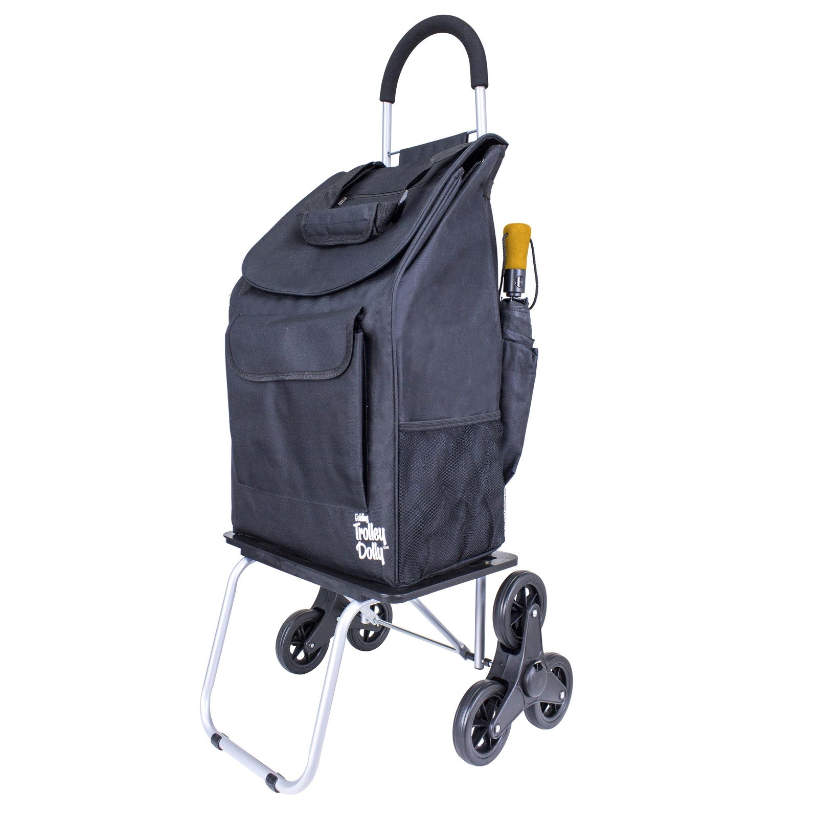 Stair Climber Bigger Trolley Dolly, Black Grocery Shopping Foldable Cart Cond...