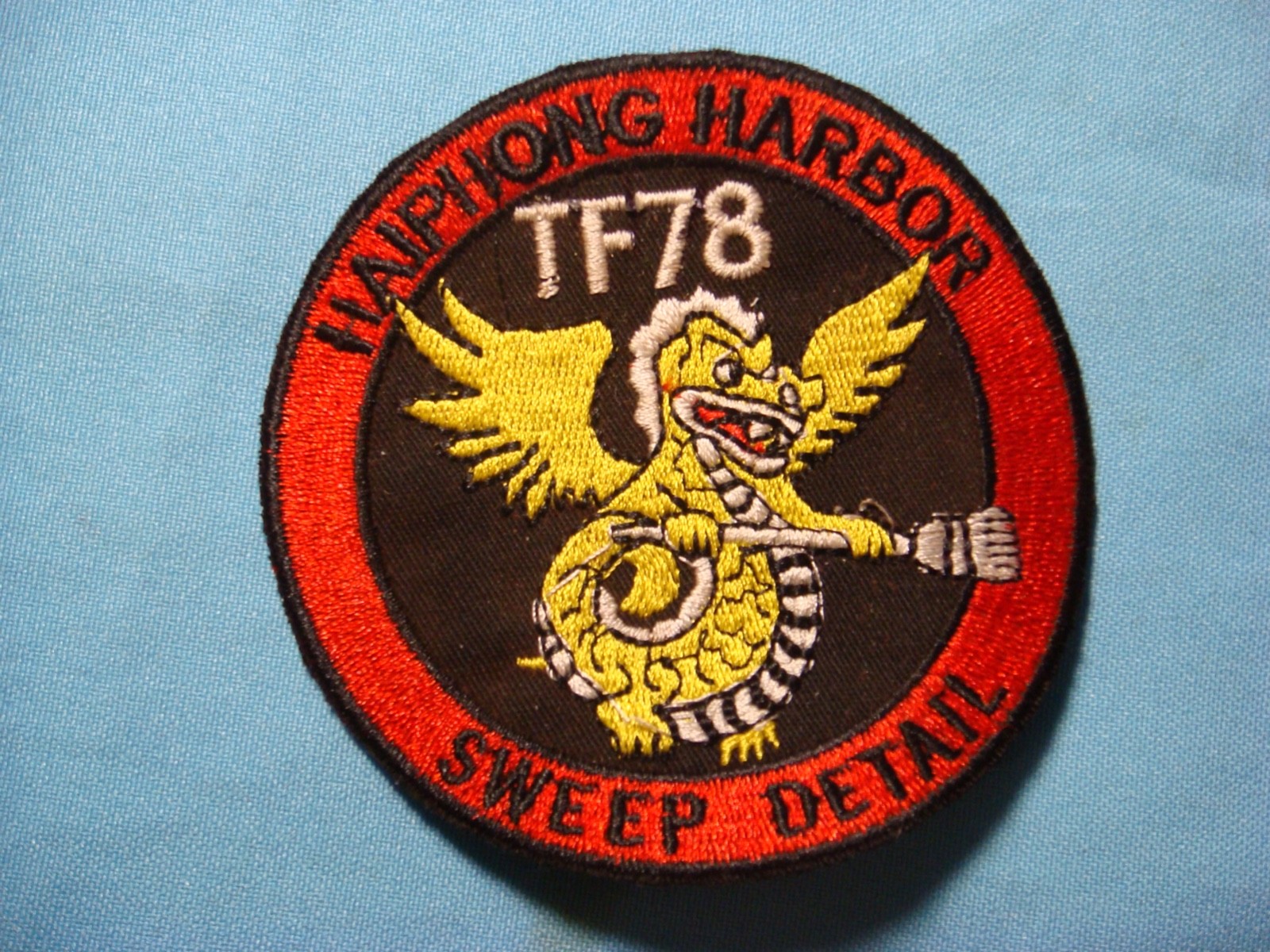 VIETNAM WAR PATCH, US TASK FORCE 78 HAI PHONG HARBOR SWEEP DETAIL