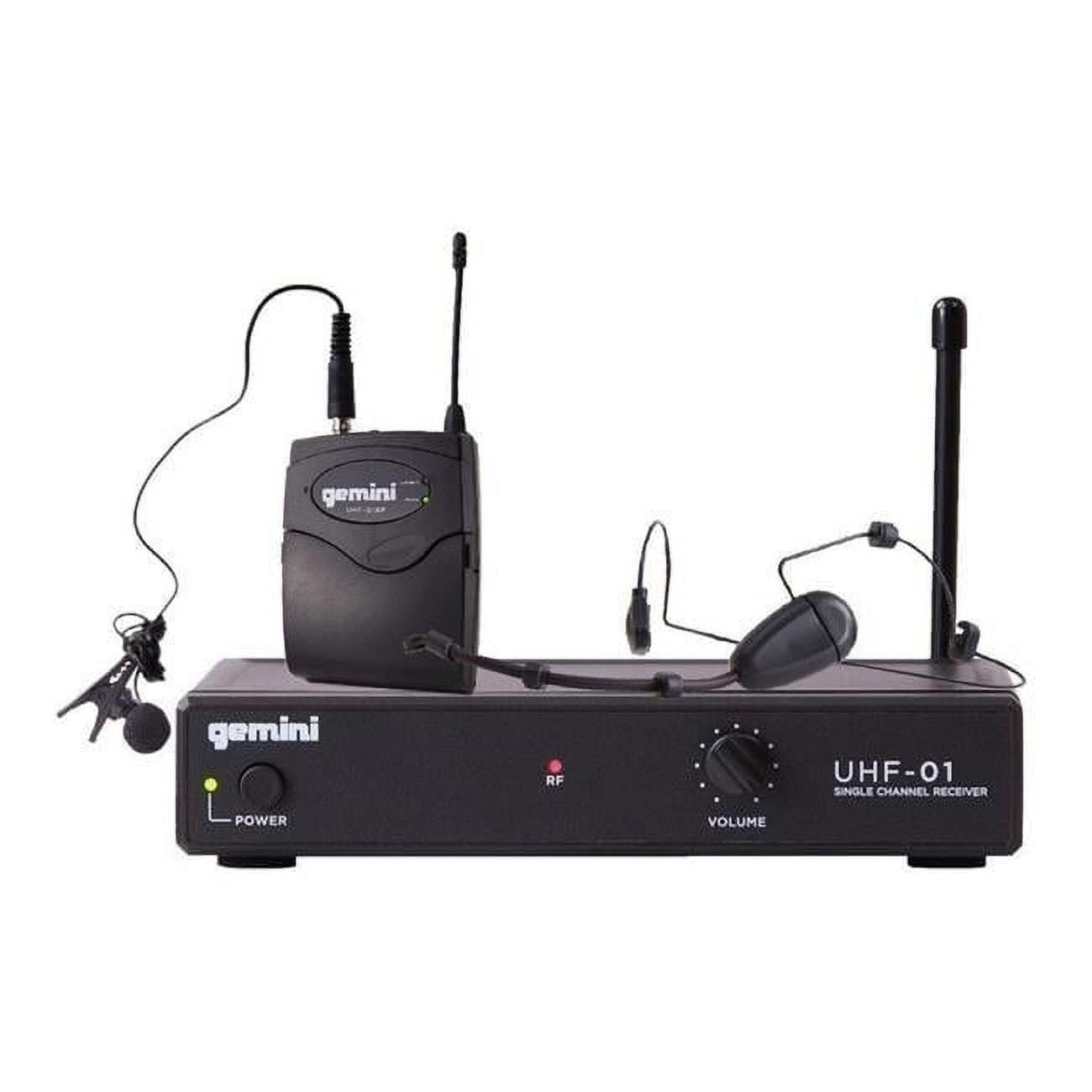 Gemini UHF01HLF3 Single Headset & Lavalier Wireless System