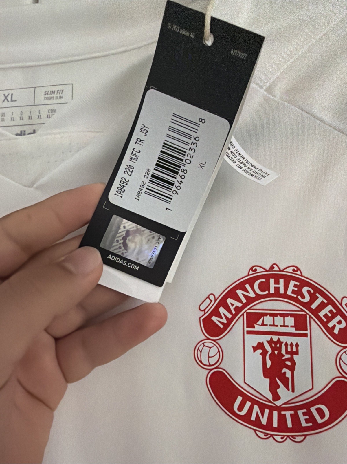 Adidas Manchester United Training Jersey Size XL Slim Fit