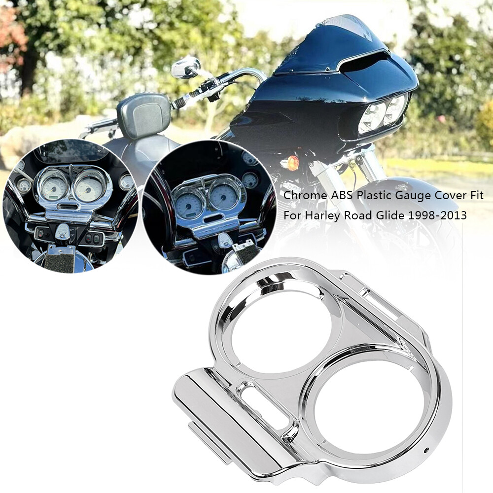 Chrome Gauge Cover Nacelle Fairing Speedometer For Harley Road Glide FLTR 98-13