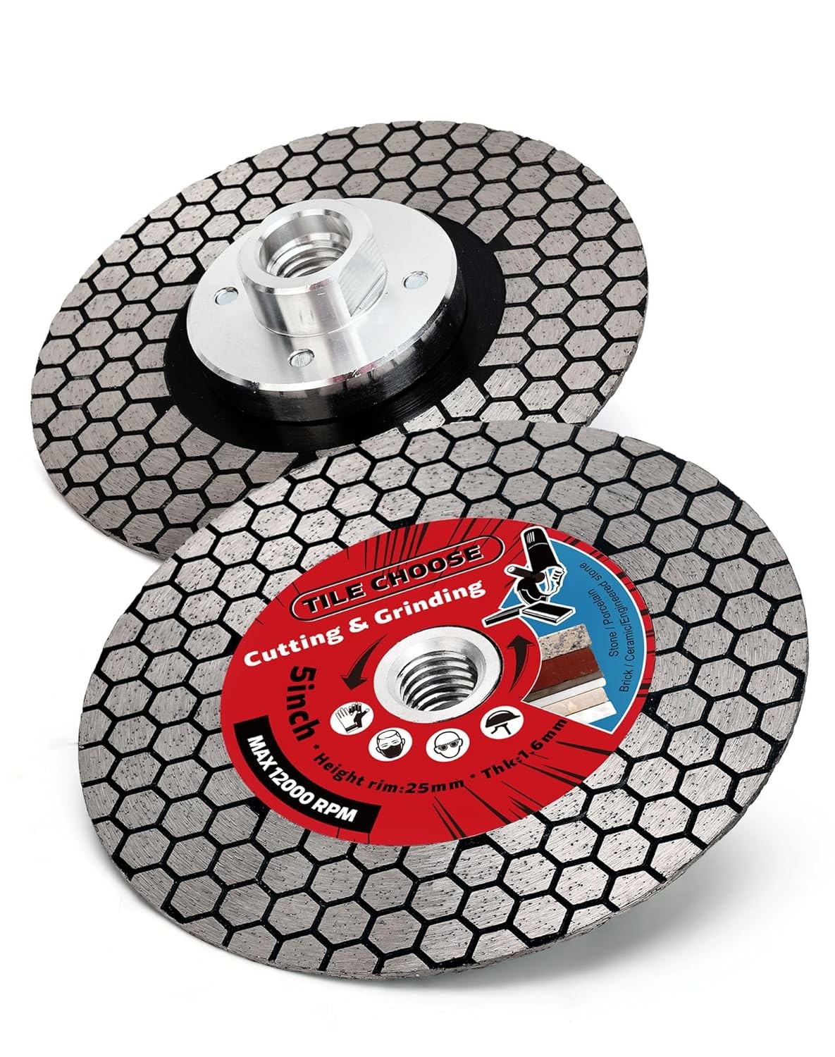 5" Diamond Tile Saw Blade for Porcelain - 5/8"-11 Flange, Wet/Dry Cutting