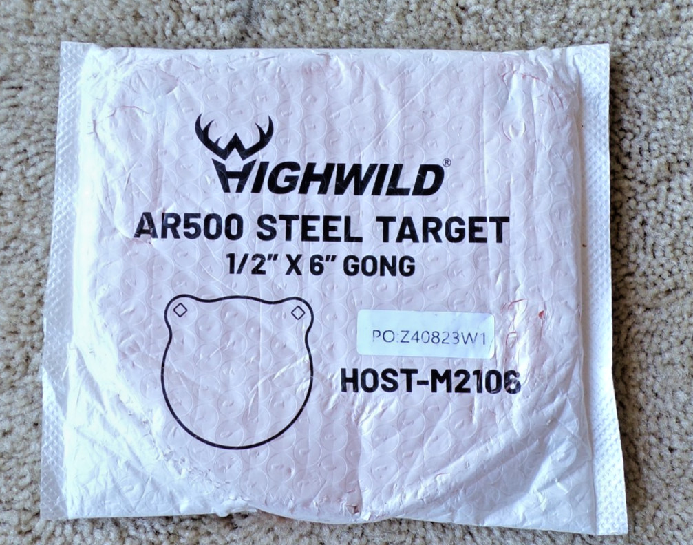 Highwild AR500 Steel Target 6" x 1/2" Gong Shooting Target - Neon Orange @dE