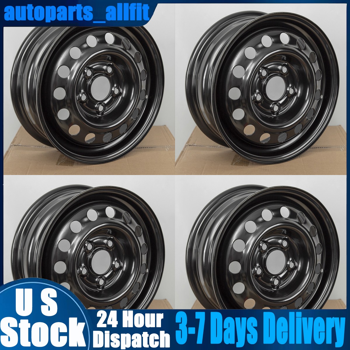 For Nissan NV200 2013-2021 New 4Pcs Wheel 15 Inch Black Steel Rim Wheel US STOCK