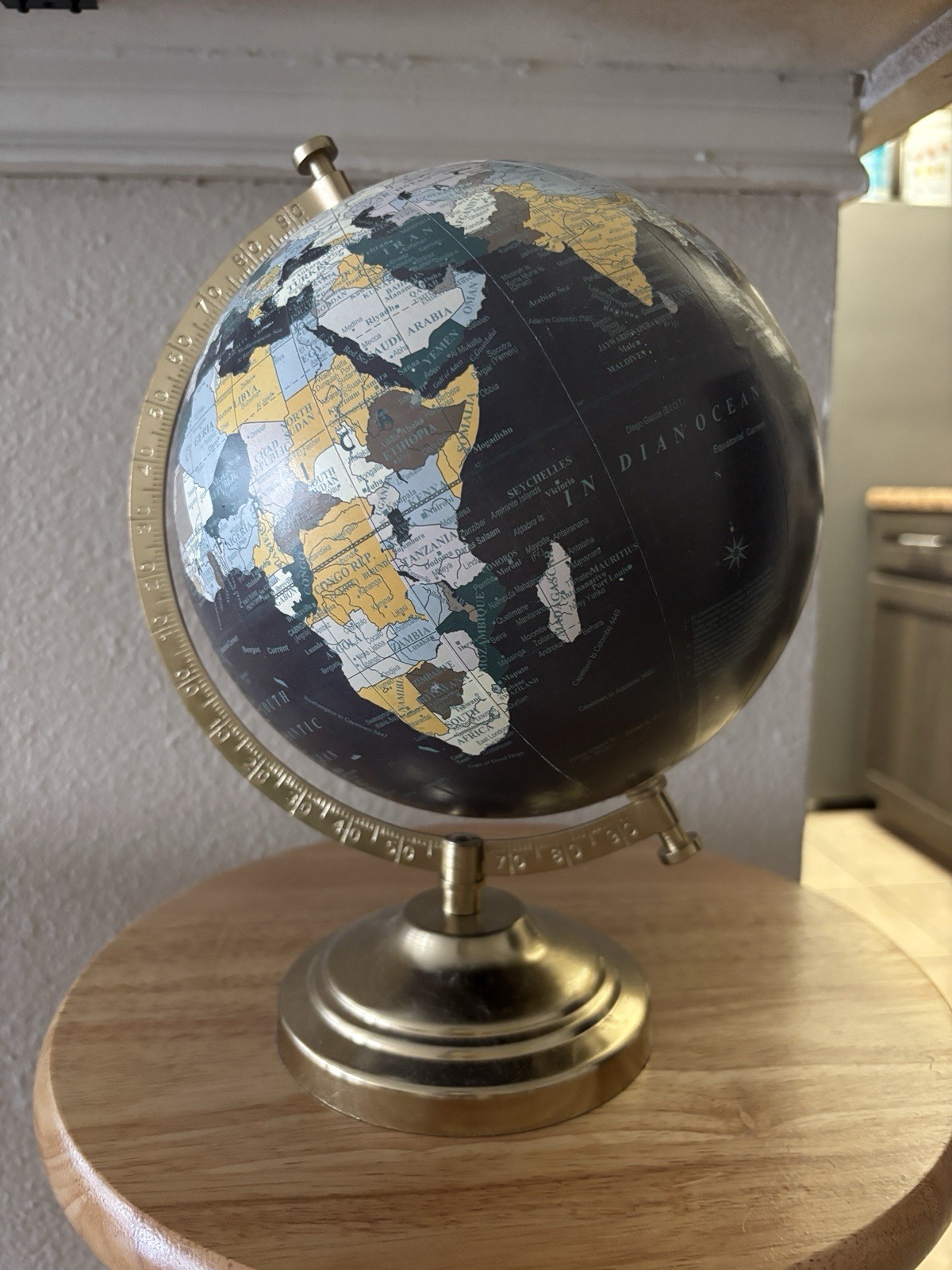 Gold and Blue Table Globe