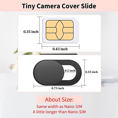 Webcam Cover Slide 3 Pack Ultra Thin Privacy Camera Blocker Black