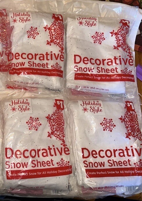 Holiday Style 4 Craft Snow Sheet Xmas Village Glitter Accessory Table Art Mantel