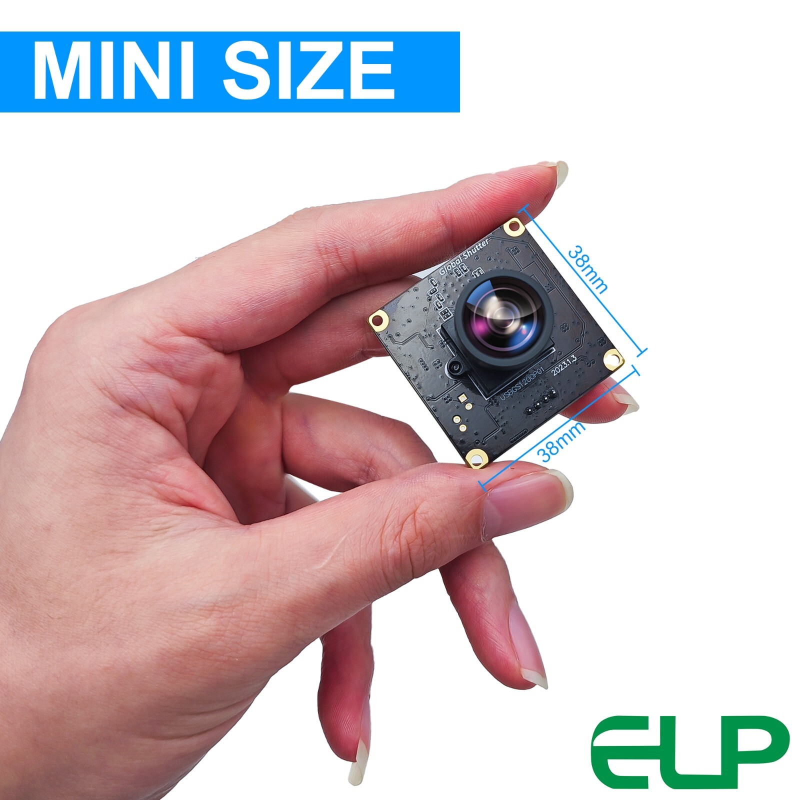 ELP 2.3MP Global Shutter High Speed No Distortion Wide Angle USB Camera Module