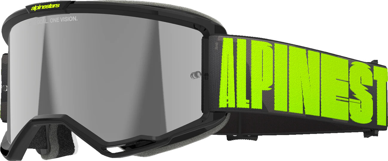 Alpinestars Vision 5 MX ATV Goggles - Hollow - Charcoal/Yel Fluo - Silver Mirror