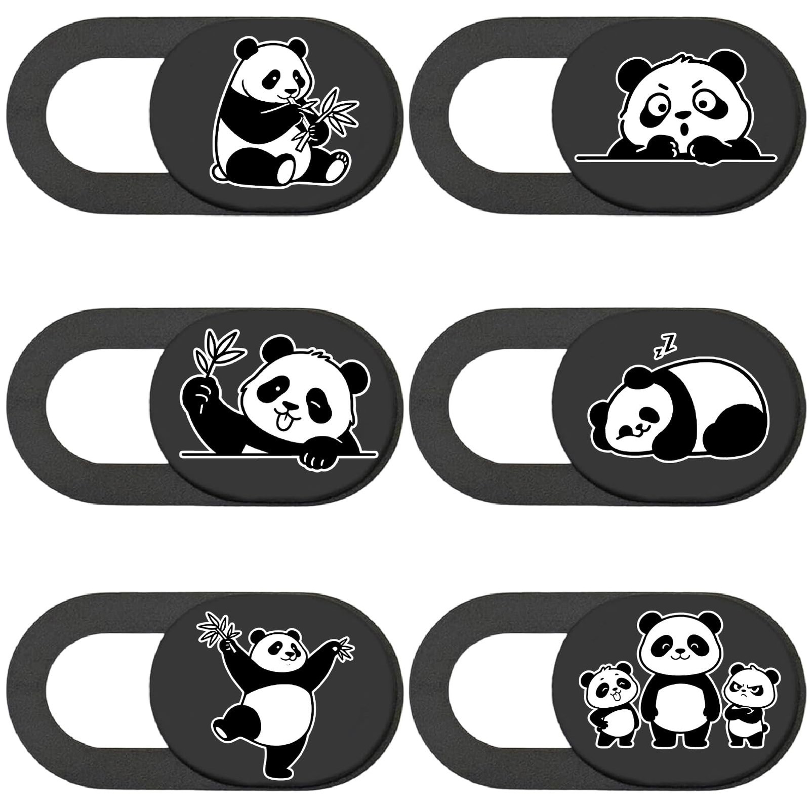6Pcs 6 Styles Panda Cover Webcam Cover Slide Cute Animal Design Privacy Guard...