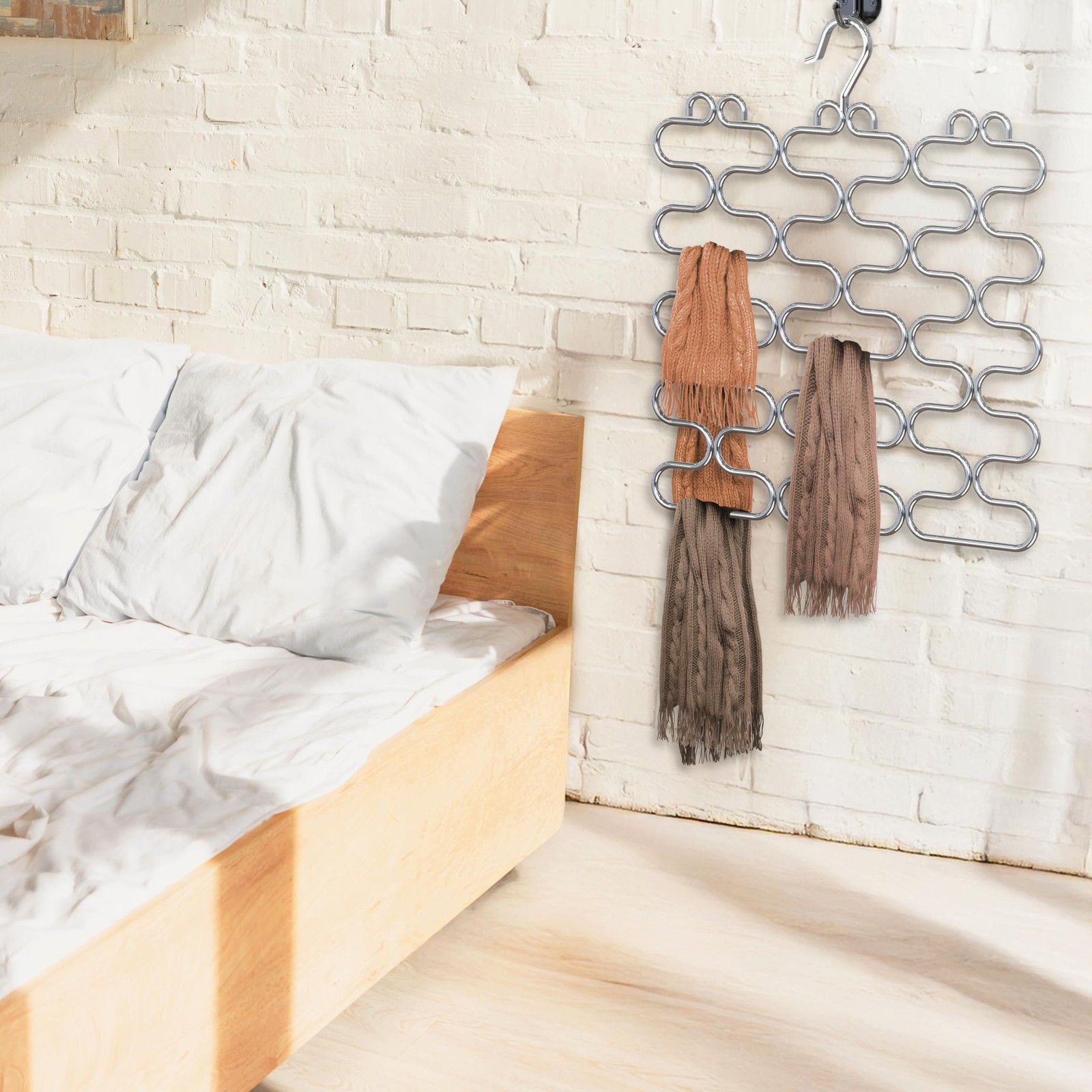 Scarf Hanger for Closet, 23 Loop, Chrome