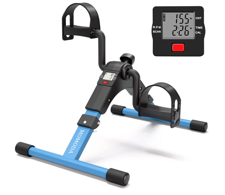 Pedal Exerciser Foldable Mini Bike w/ LCD Monitor for Leg Arm Rehab Home/Office