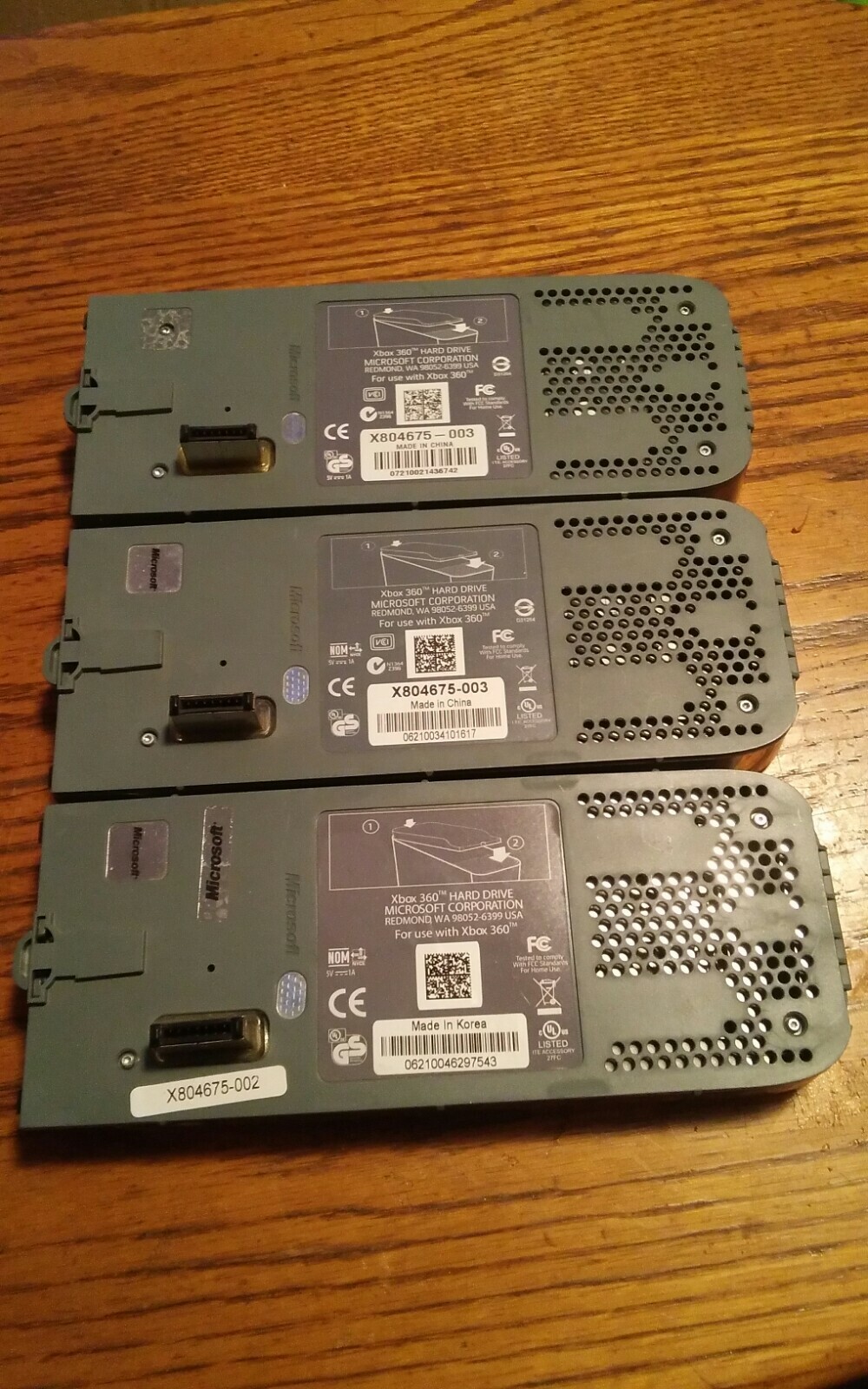 Lot of 3 Xbox 360 HDD Hard Drives As Is Untested Scrap Recovery Gold Metals