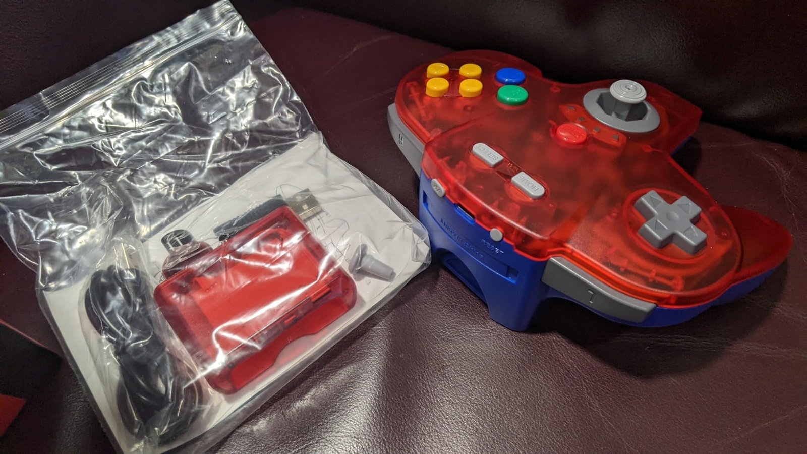 Wireless RED N64 Controller for Nintendo N64 Switch NSO MAC PC Game with Rumble