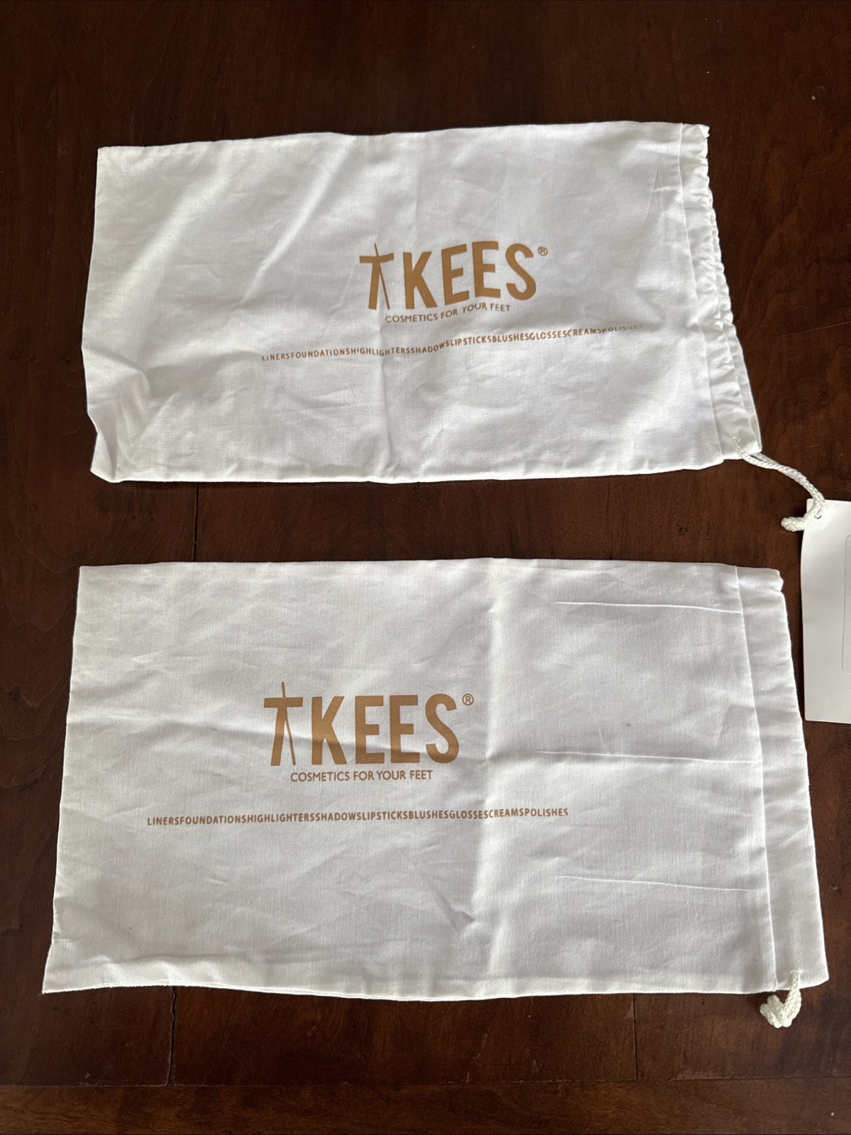 2x (Two) Tkees White Dust Bag White 12.5”x 7” Drawstring Storage