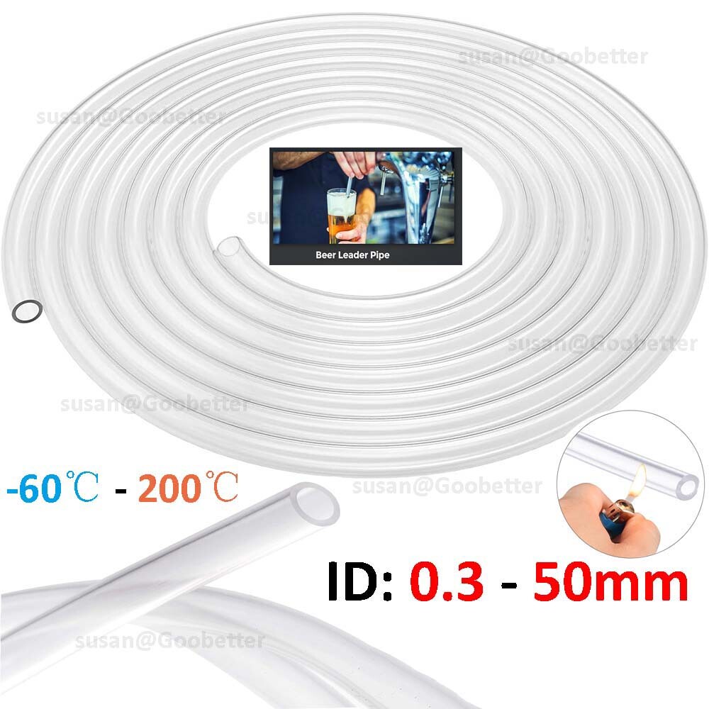 Clear Silicone Tube Hose Beer Pipe Food Grade Soft Rubber Water Medical 0.3-50mm
