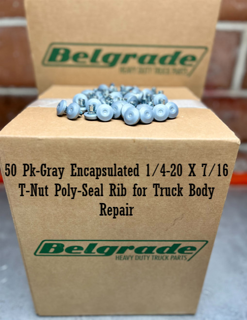 Morgan / Supreme - 50 Pk-Gray Encapsulated 1/4-20 X 7/16 T-Nut Poly-Seal Rib