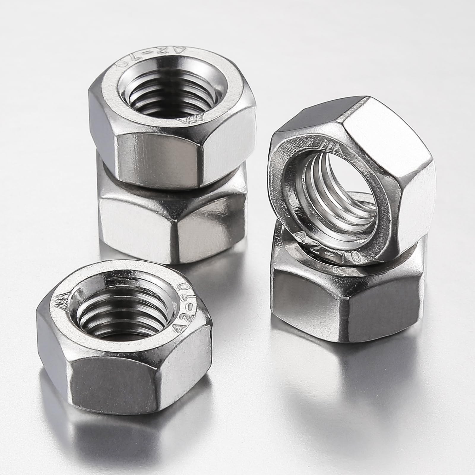 200 PCS #832 Hex Nuts 304 Stainless Steel Heavy Duty Hexagon Fasteners