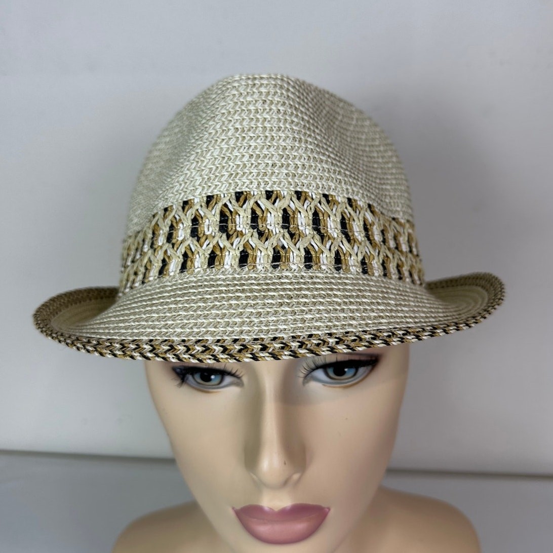 Karen Keith Women's 80% Paper 20% Poly Straw Fedora Beach Cruise Hat Size M