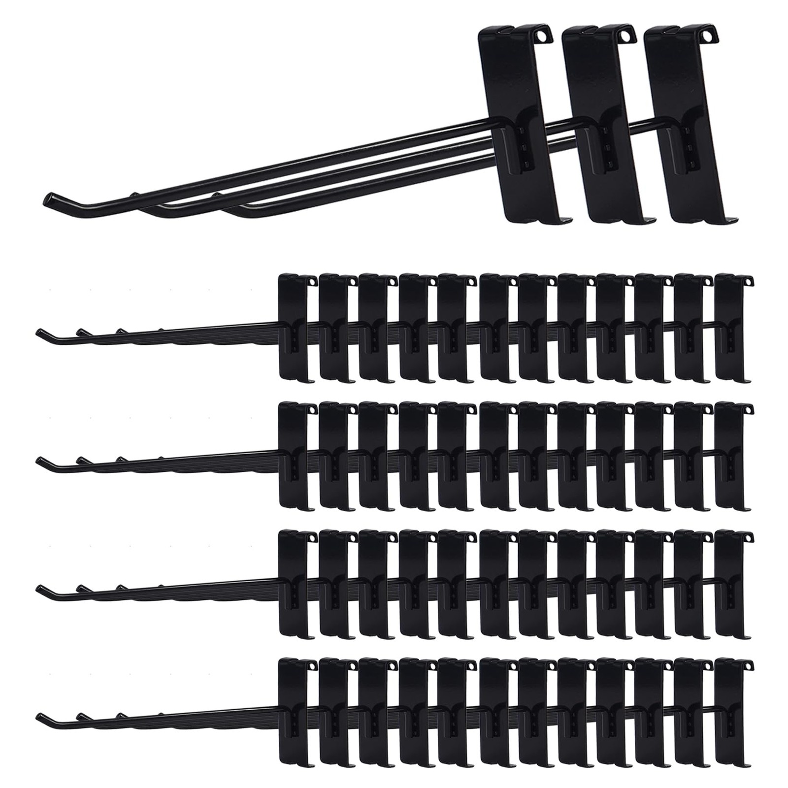 50 PCS 8 Inch Gridwall Hooks Heavy Duty Display Panel Peg Hook Retail Black