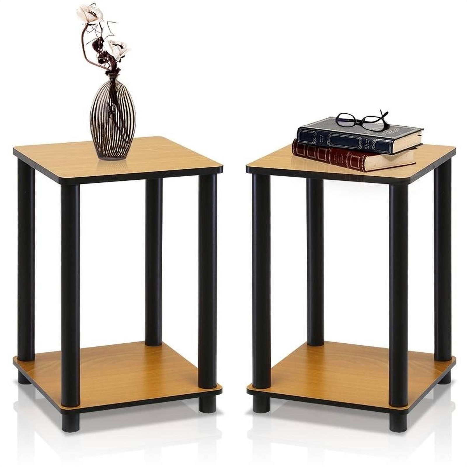 Turn-N-Tube Haydn End Table Light Cherry/Black Set of 2