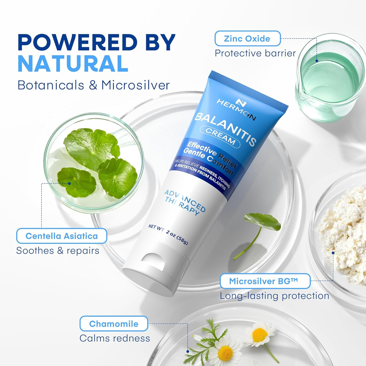 Hermon Balanitis Relief Cream: Balanitis Treatment for Men, Natural Soothing Oin