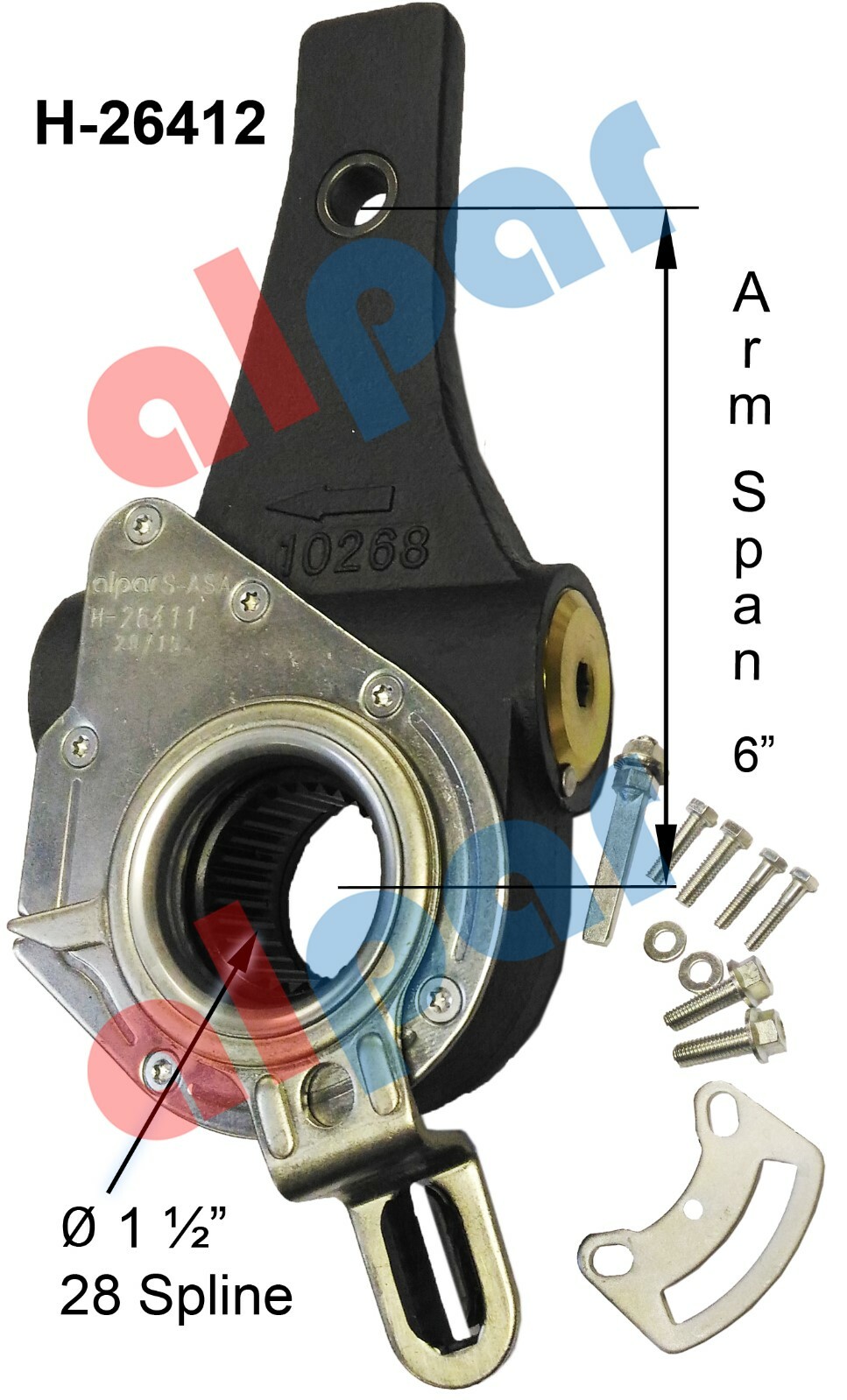 28 Spline 6 in. Automatic Slack Adjuster Haldex type ref:40010212, 40910070