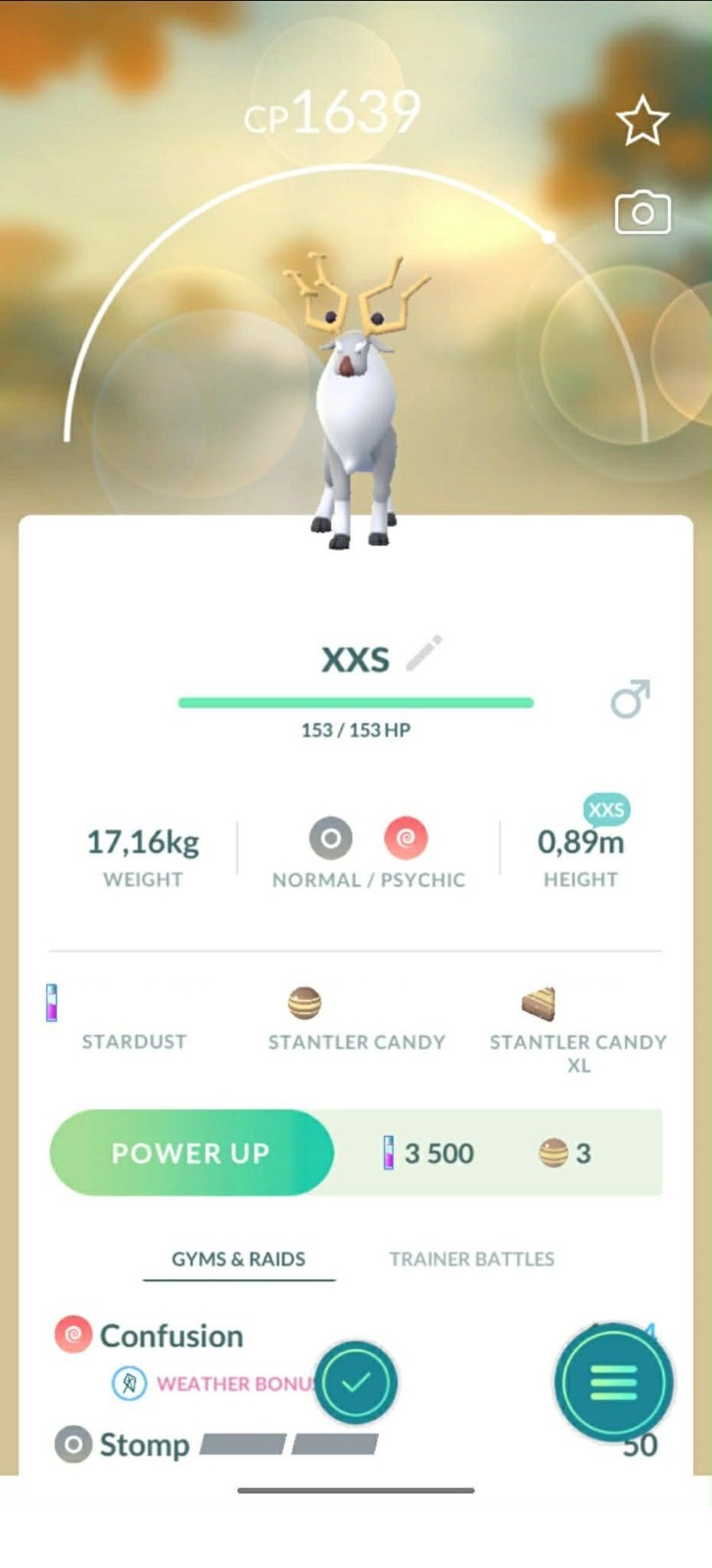 Pokemon Wyrdeer XXS (Not Shiny) Trade Go
