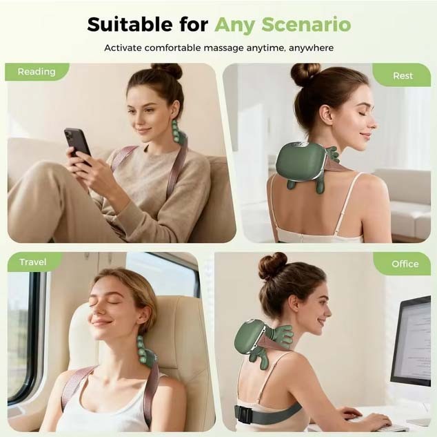 Bionic Neck Shoulder Massager Multifunctional 3-Level Cervical Heating Kneading