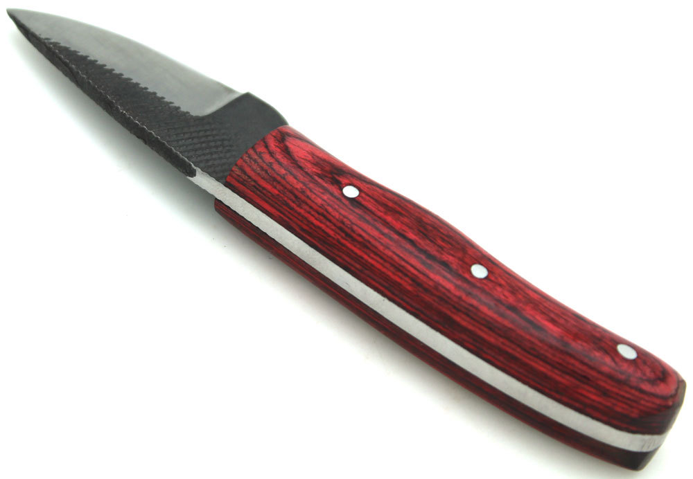 Wild Turkey Handmade Full Tang Real File Skinner Knife w/ Leather Sheath