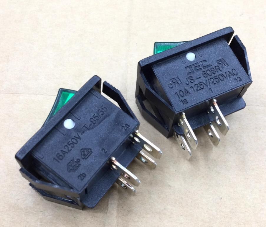 2pcs 4 Pins Power Rocker Switch With lights JS-608R 10A 250V