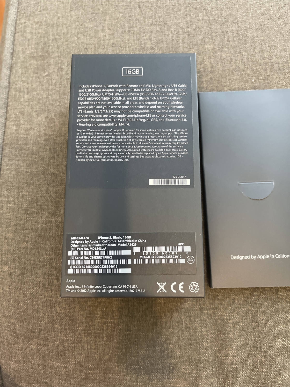 Apple iPhone 5 Empty Box, with Inserts 16 GB
