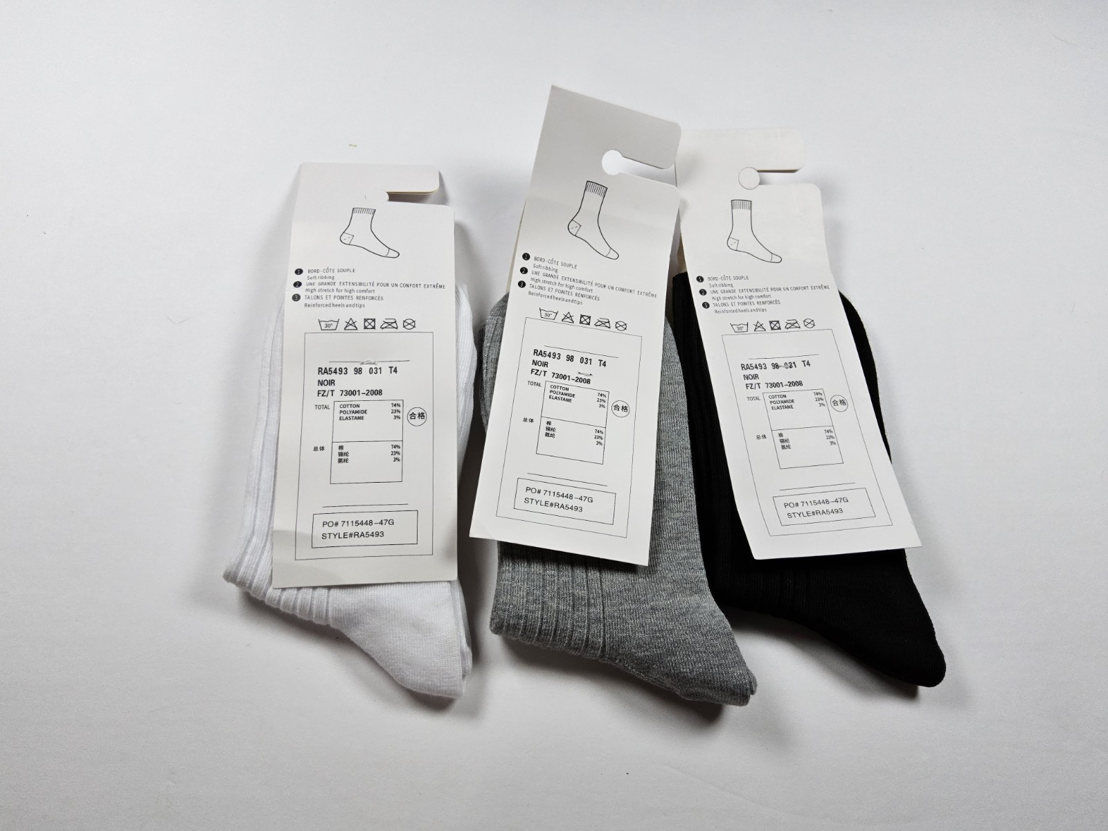 Lacoste Ribbed Lightweight Crew Socks Lot Of 3 Pairs Japan One Size