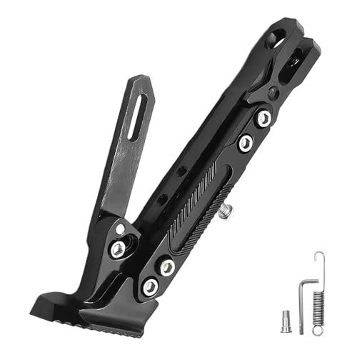 Motorcycle Kickstand, Adjustable Foot Single Stand Parking Kickstand, Aluminum
