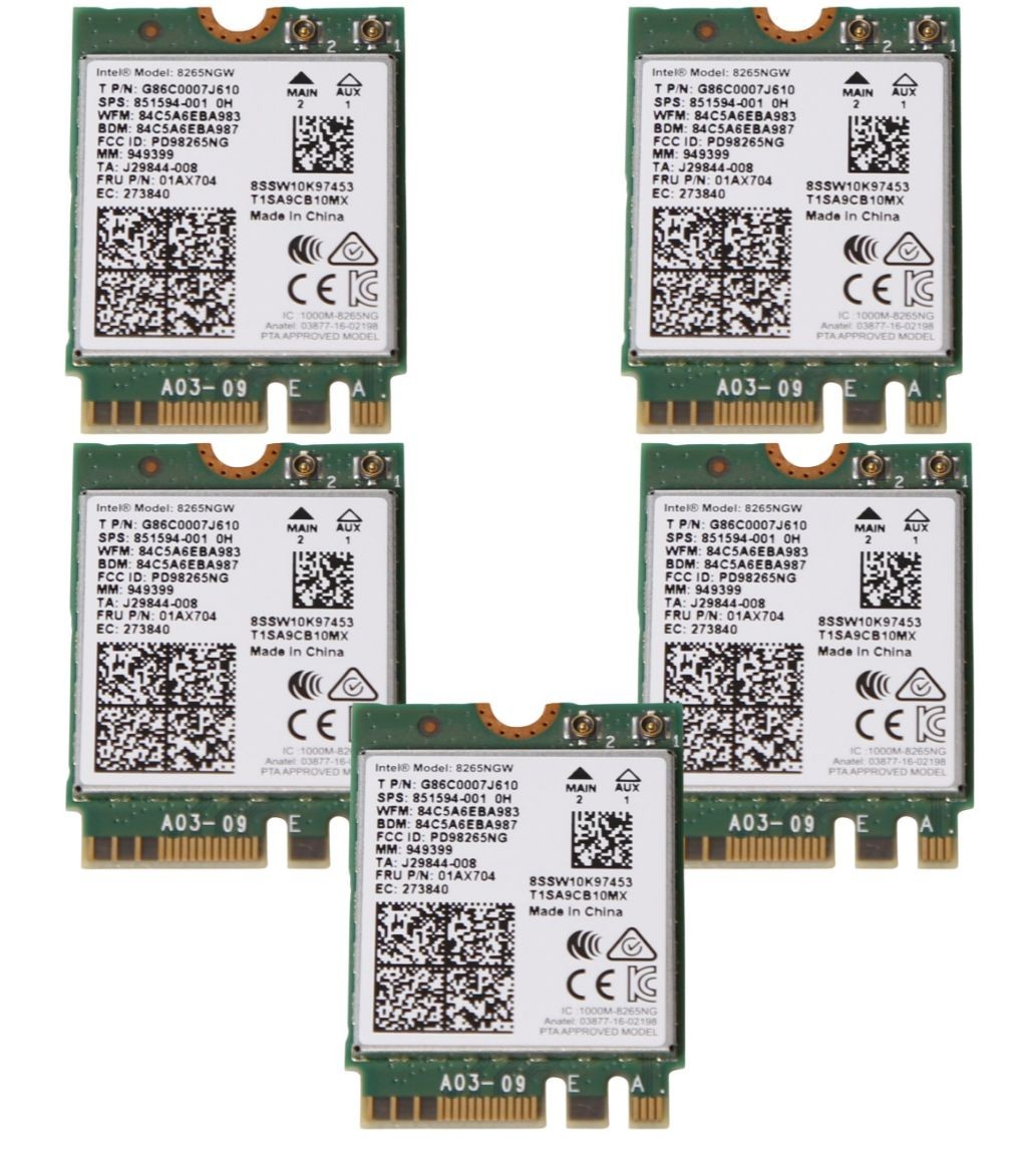 Box of 5 8265NGW Intel Dual Band WIRELESS-AC 8265 Wlan Bluetooth 4.2 Wifi Cards