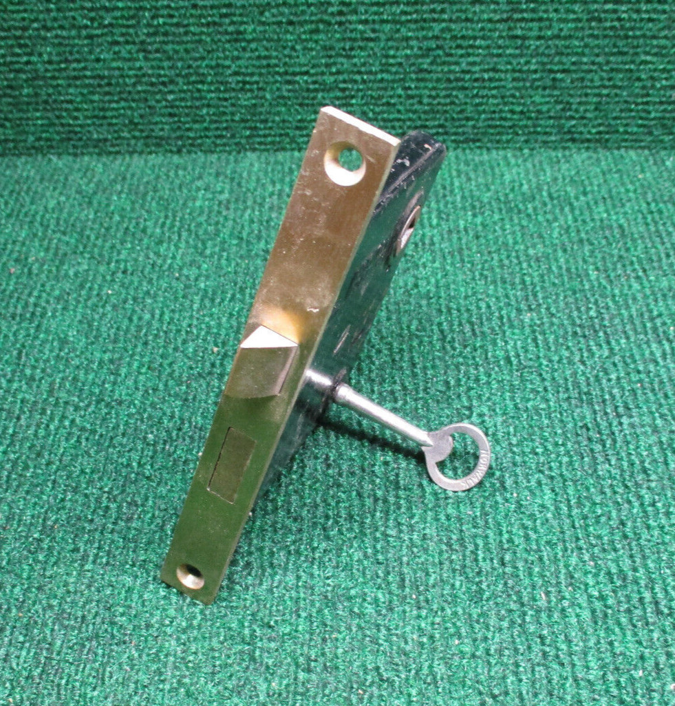 NORWALK 408 NARROW (5/8") FACE MORTISE LOCK w/KEY- FULLY NOS (40503)
